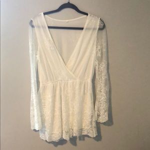 White lace romper.